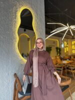 ⁦فستان شتوي ماتريال ريب ليكرا⁩ - الصورة ⁦3⁩